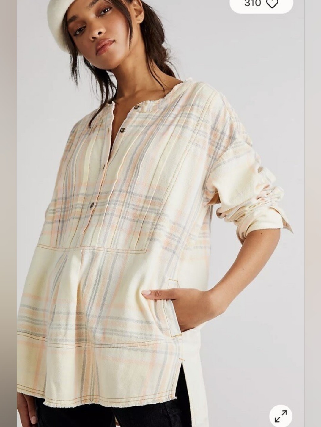 Free People Dunes Pintuck Top
